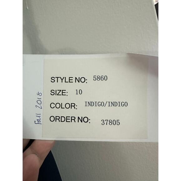 HAYLEY PAIGE OCCASIONS Formal Bridesmaid Dress Gown 5860 Indigo Blue Sz 10 - NWT - Picture 7 of 7